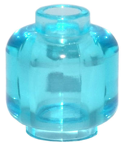 Lego (N) ~ Minifigure Head (Plain) ~ [Trans-Light Blue]