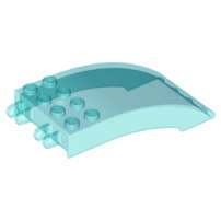 Lego (N) ~ Windscreen 8 x 4 x 2 Curved with Locking Dual 2 Fingers ~ [Trans-Light Blue]