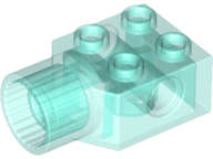 Lego (U) ~ Technic Brick Modified 2 x 2 with Pin Hole and Rotation Joint Socke ~ [Trans-Light Blue]