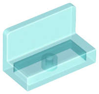 Lego (N) ~ Panel 1 x 2 x 1 with Rounded Corners ~ [Trans-Light Blue]