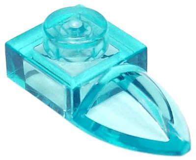 Lego (N) ~ Plate Modified 1 x 1 with Tooth Horizontal ~ [Trans-Light Blue]