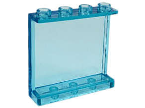 Lego (N) ~ Panel 1 x 4 x 3 with Side Supports - Hollow Studs ~ [Trans-Light Blue]