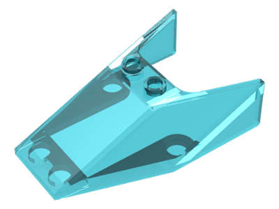 Lego (U) ~ Windscreen 6 x 4 x 1 1/3 with Bottom Tabs and Hollow Studs ~ [Trans-Light Blue]