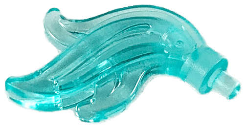 Lego (N) ~ Minifigure Plume Feather Triple Compact / Flame / Water with Small P ~ [Trans-Light Blue]