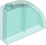 Lego (N) ~ Slope Curved 4 x 1 x 2 2/3 with Stud ~ [Trans-Light Blue]