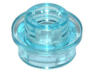 Lego (N) ~ Plate Round 1 x 1 with Open Stud ~ [Trans-Light Blue]