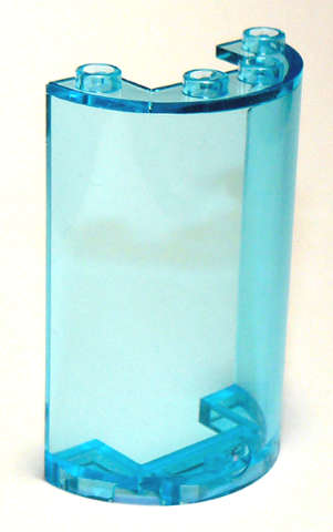 Lego (U) ~ Cylinder Half 2 x 4 x 5 with 1 x 2 Cutout ~ [Trans-Light Blue]