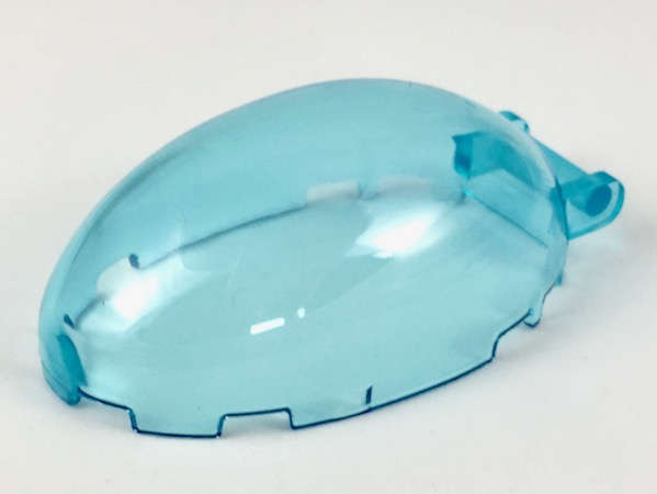 Lego (N) ~ Windscreen 6 x 4 x 2 Bubble Canopy with Bar Handle ~ [Trans-Light Blue]