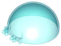 Lego (N) ~ Windscreen 8 x 8 x 3 Canopy Dome Half Sphere with Dual 2 Fingers ~ [Trans-Light Blue]