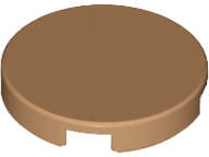 Lego (N) ~ Tile Round 2 x 2 with Bottom Stud Holder ~ [Medium Nougat]