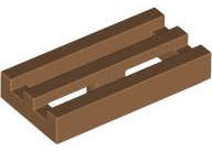 Lego (N) ~ Tile Modified 1 x 2 Grille with Bottom Groove ~ [Medium Nougat]
