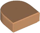 Lego (N) ~ Tile Round 1 x 1 Half Circle Extended ~ [Medium Nougat]
