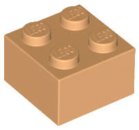 Lego (N) ~ Brick 2 x 2 ~ [Medium Nougat]