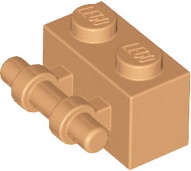 Lego (N) ~ Brick Modified 1 x 2 with Bar Handle on Side ~ [Medium Nougat]