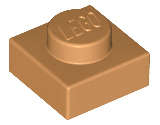 Lego (N) ~ Plate 1 x 1 ~ [Medium Nougat]