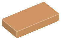 Lego (N) ~ Tile 1 x 2 ~ [Medium Nougat]