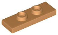 Lego (N) ~ Plate Modified 1 x 3 with 2 Studs (Double Jumper) ~ [Medium Nougat]