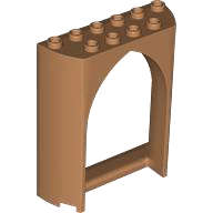 Lego (N) ~ Panel 2 x 6 x 6 with Pointed Arch ~ [Medium Nougat]