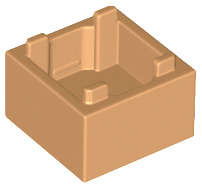 Lego (N) ~ Container Box 2 x 2 x 1 - Top Opening with Flat Inner Bottom ~ [Medium Nougat]