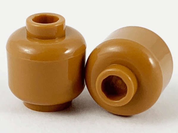 Lego (N) ~ Minifigure Head (Plain) ~ [Medium Nougat]
