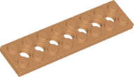 Lego (N) ~ Technic Plate 2 x 8 with 7 Holes ~ [Medium Nougat]