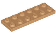 Lego (N) ~ Plate 2 x 6 ~ [Medium Nougat]