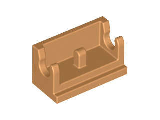Lego (N) ~ Hinge Brick 1 x 2 Base ~ [Medium Nougat]