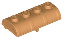 Lego (N) ~ Container Treasure Chest Lid Curved with Thick Hinge ~ [Medium Nougat]