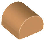 Lego (N) ~ Slope Curved 1 x 1 x 2/3 Double ~ [Medium Nougat]