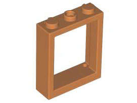 Lego (N) ~ Window 1 x 3 x 3 Flat Front ~ [Medium Nougat]