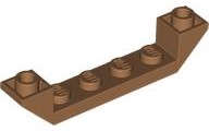 Lego (N) ~ Slope Inverted 45 6 x 1 Double with 1 x 4 Cutout ~ [Medium Nougat]