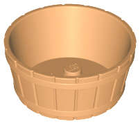 Lego (U) ~ Container Barrel Half Large with Axle Hole ~ [Medium Nougat]