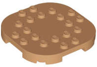 Lego (N) ~ Plate Modified 6 x 6 with Rounded Corners and 4 Feet ~ [Medium Nougat]