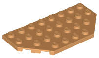 Lego (N) ~ Wedge Plate 4 x 8 Cut Corners ~ [Medium Nougat]