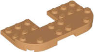 Lego (N) ~ Plate Round 4 x 8 x 2/3 Raised 2 x 8 and 2 x 2 Cutout ~ [Medium Nougat]