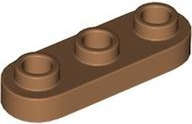 Lego (N) ~ Plate Round 1 x 3 with Open Studs ~ [Medium Nougat]