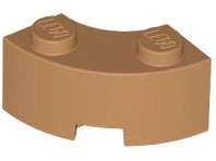 Lego (N) ~ Brick Round Corner 2 x 2 Macaroni with Stud Notch and Reinforced Unders ~ [Medium Nougat]