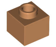Lego (N) ~ Brick Modified 1 x 1 x 2/3 with Open Stud ~ [Medium Nougat]