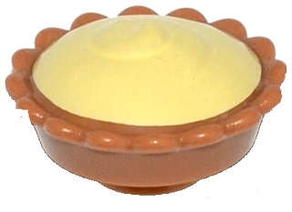 Lego NEW - Pie with Bright Light Yellow Cream Filling Pattern~ [Medium Nougat]