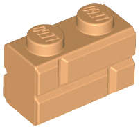 Lego (U) ~ Brick Modified 1 x 2 with Masonry Profile ~ [Medium Nougat]