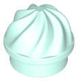 Lego (N) ~ Plate Round 1 x 1 with Vertical Swirl / Twist ~ [Light Aqua]