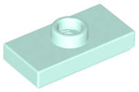 Lego (N) ~ Plate Modified 1 x 2 with 1 Stud with Groove and Bottom Stud Holder (Jumpe ~ [Light Aqua]