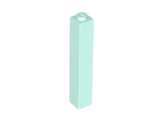 Lego (N) ~ Brick 1 x 1 x 5 - Solid Stud ~ [Light Aqua]