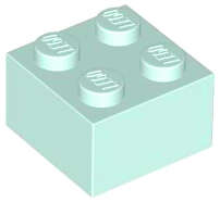 Lego (N) ~ Brick 2 x 2 ~ [Light Aqua]