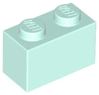 Lego (N) ~ Brick 1 x 2 ~ [Light Aqua]