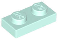 Lego (N) ~ Plate 1 x 2 ~ [Light Aqua]
