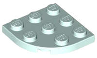 Lego (U) ~ Plate Round Corner 3 x 3 ~ [Light Aqua]