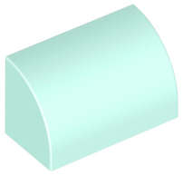 Lego (N) ~ Slope Curved 1 x 2 with Bottom Stud Holder ~ [Light Aqua]