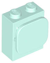 Lego (N) ~ Brick Modified 1 x 2 x 2 with Paper / Photo Holder ~ [Light Aqua]