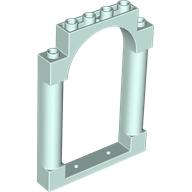 Lego (N) ~ Door Frame 1 x 6 x 7 Arched with Notches and Rounded Pillars ~ [Light Aqua]